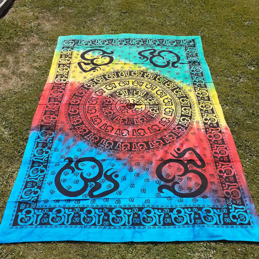 Colourful Om bedcover/wall hanging/tapestry