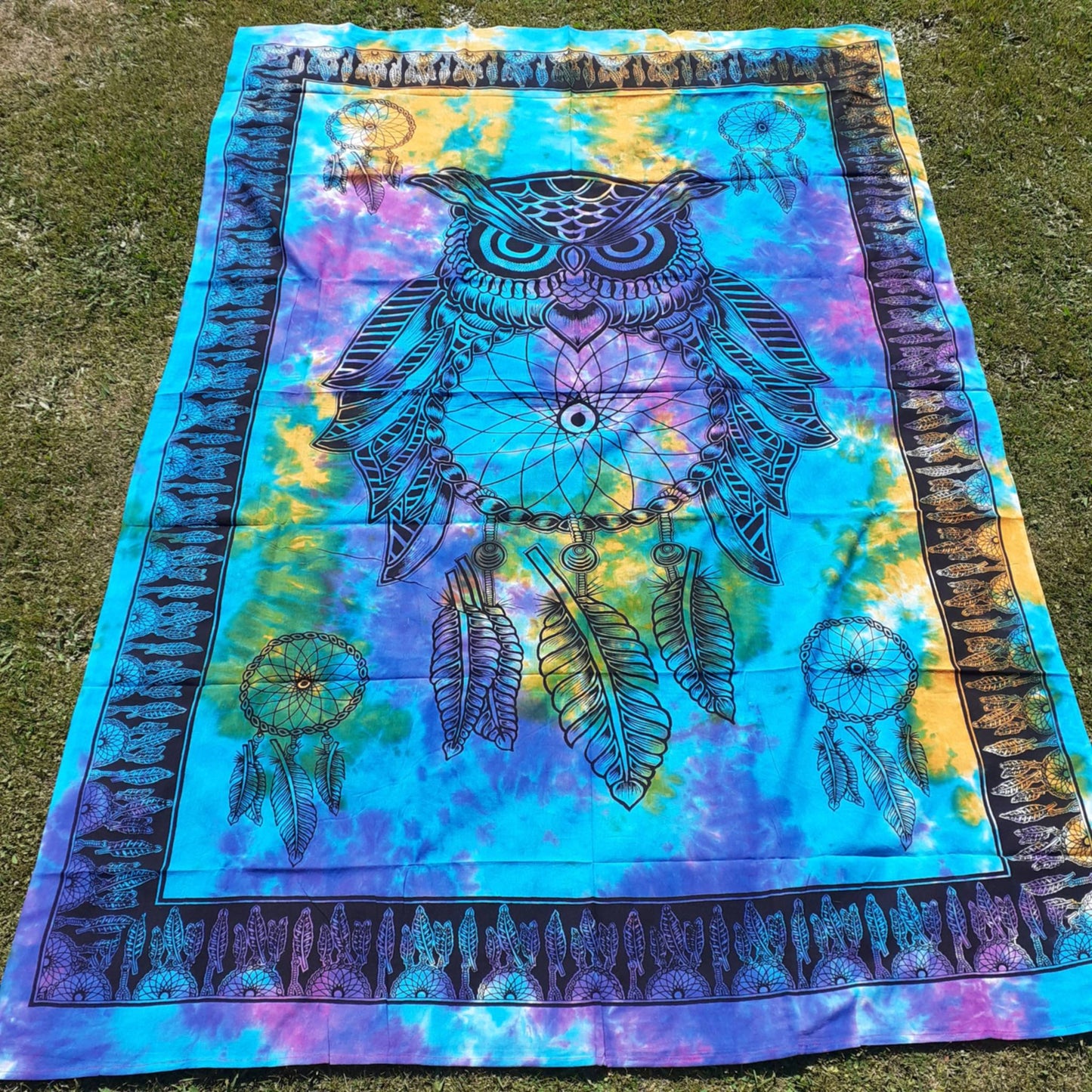 Owl dreamcatcher bedcover/wall hanging/tapestry
