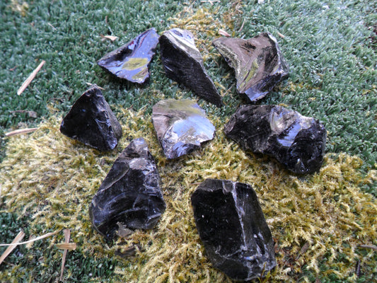 Rough black obsidian