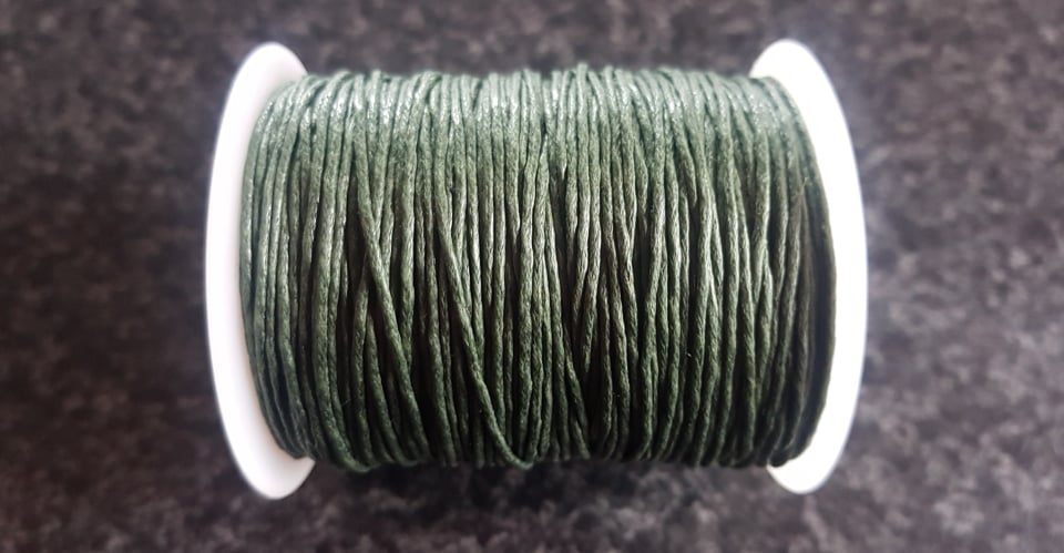 Green Waxed Cotton Cord Roll - approx 92 metres