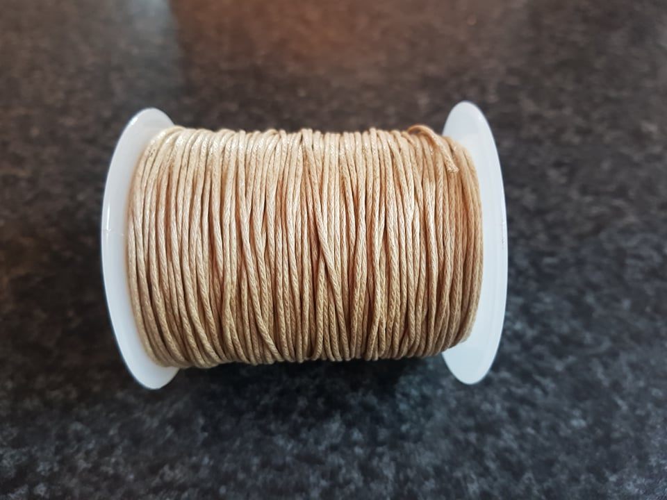 Light Brown Waxed Cotton Cord Roll - approx 92 metres